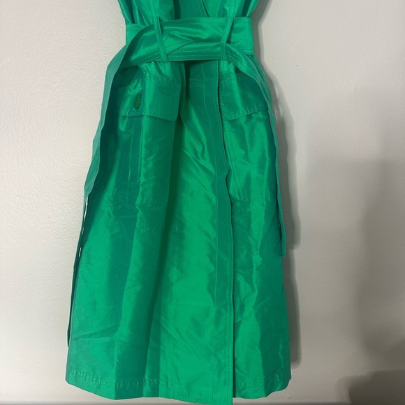 Teri Jon Sleeveless Belted Trench Dress – Emerald Green – Size 2 - Picture 10 of 15